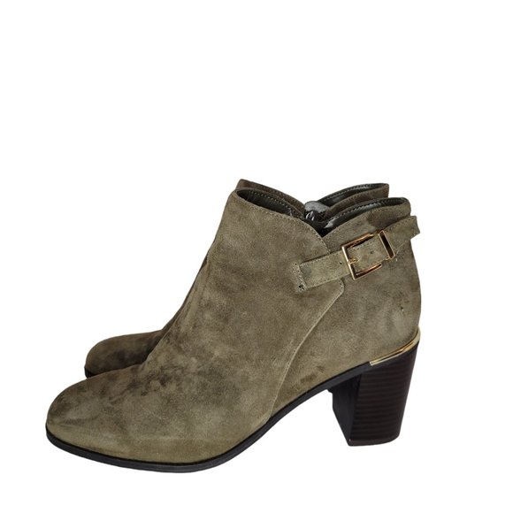 BANDOLINO Orelia Ankle Boots Gray Suede Round-Toe Block Heel Women's Sz. 7-1/2M - Picture 10 of 11